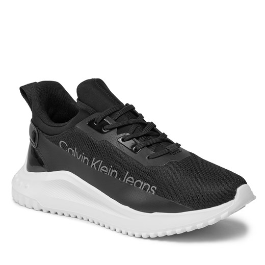 Buty sportowe damskie czarne Calvin Klein sneakersy wiązane 
