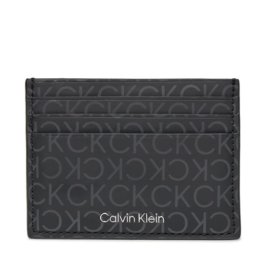 Etui na karty kredytowe Calvin Klein Rubberized Cardholder 6Cc K50K511256 Uv Mono Black 0GL ze sklepu eobuwie.pl w kategorii Etui - zdjęcie 167357466