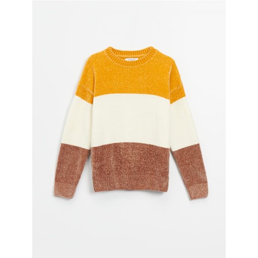 Szenilowy sweter w paski Basic House XL House