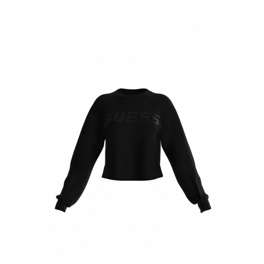 Damska bluza dresowa nierozpinana bez kaptura Guess Cymone - czarna ze sklepu Sportstylestory.com w kategorii Bluzy damskie - zdjęcie 167362406