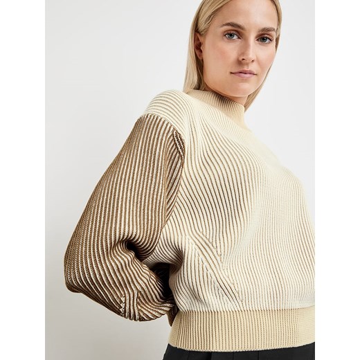 TAIFUN Sweter w kolorze beżowo-jasnobrązowym Taifun 42 Limango Polska promocyjna cena