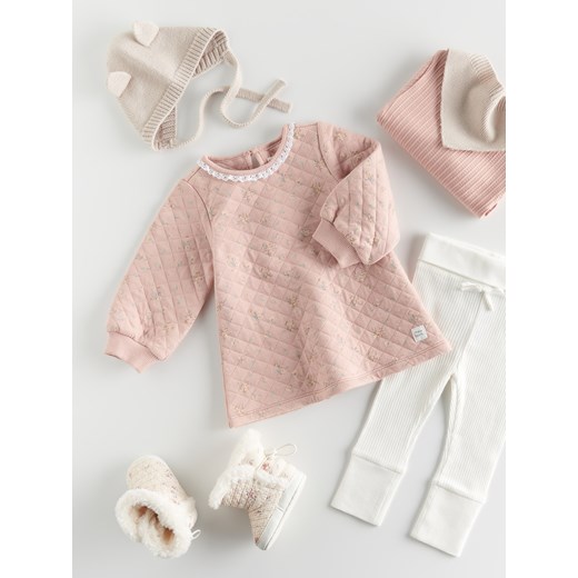 Reserved - BABIES` DRESS - pastelowy róż ze sklepu Reserved w kategorii Sukienki niemowlęce - zdjęcie 167366387
