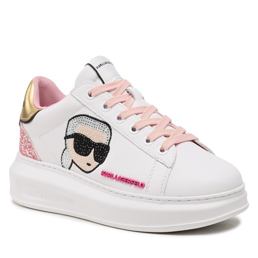 Sneakersy KARL LAGERFELD KL62570N White Lthr W/Pink Karl Lagerfeld 40 eobuwie.pl