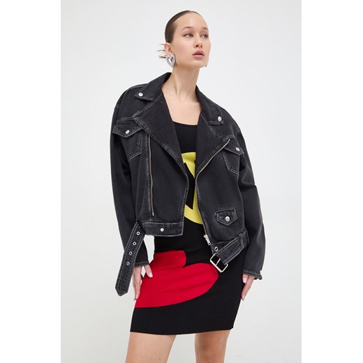 Kurtka damska czarna Moschino Jeans bez kaptura krótka