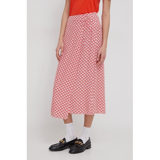 Spódnica Tommy Hilfiger różowa midi