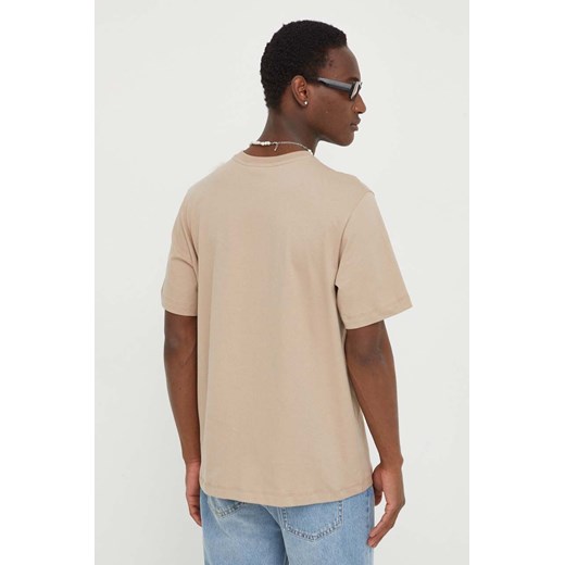 T-shirt męski MSGM z krótkim rękawem beżowy casual 