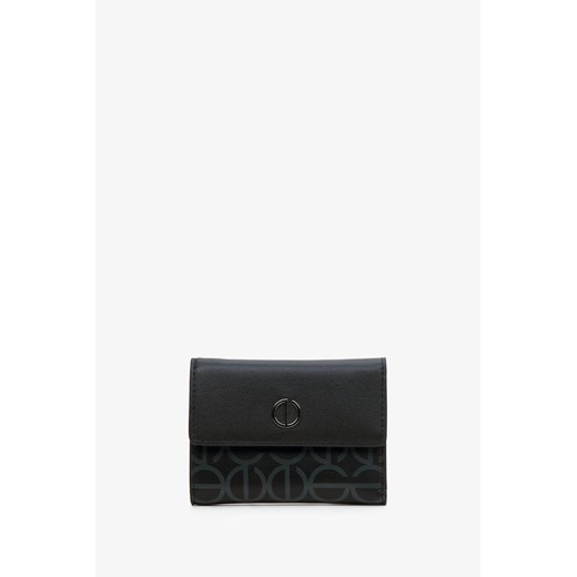 Estro: Czarny portfel damski ze skóry naturalnej ze srebrnymi okuciami ze sklepu Estro w kategorii Portfele damskie - zdjęcie 167376946
