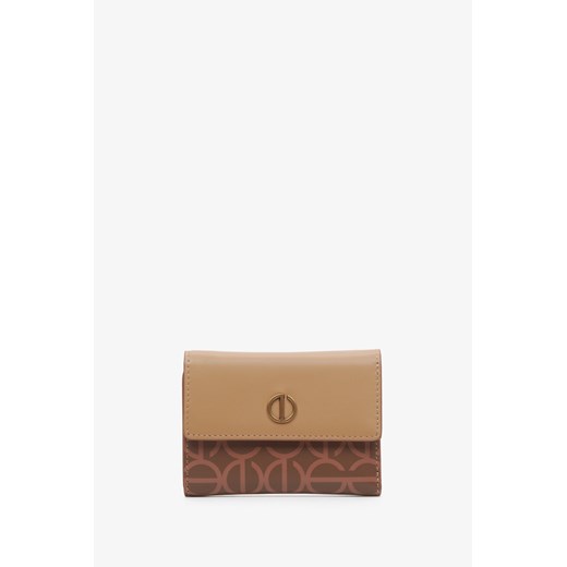 Estro: Brązowy portfel damski ze skóry naturalnej ze złotymi okuciami ze sklepu Estro w kategorii Portfele damskie - zdjęcie 167376999