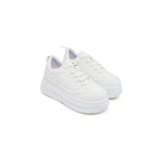 Buty sportowe damskie Hugo Boss sneakersy na platformie białe sznurowane z tkaniny na wiosnę 