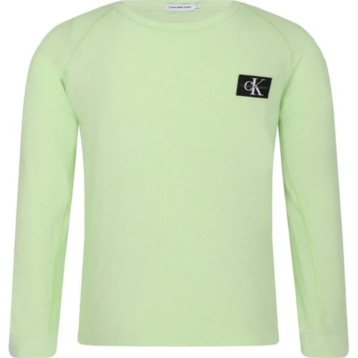 T-shirt chłopięce zielony Calvin Klein z długim rękawem 