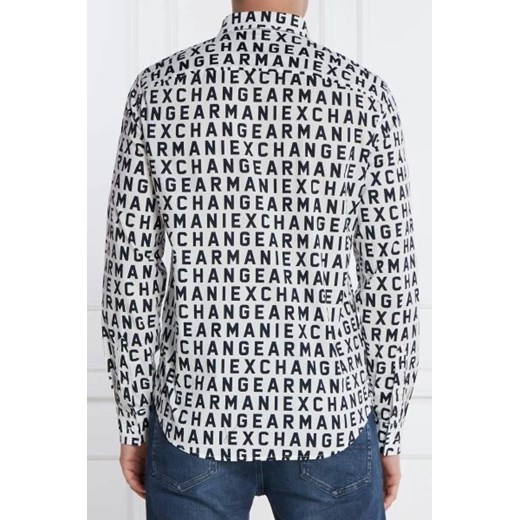 Koszula męska Armani Exchange z klasycznym kołnierzykiem bawełniana w abstrakcyjnym wzorze 