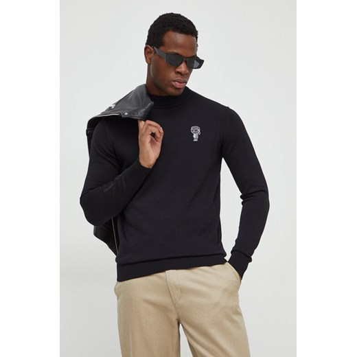 Karl Lagerfeld sweter męski kolor czarny lekki ze sklepu ANSWEAR.com w kategorii Swetry męskie - zdjęcie 167387415