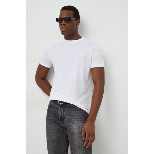 Karl Lagerfeld t-shirt bawełniany męski kolor biały wzorzysty ze sklepu ANSWEAR.com w kategorii T-shirty męskie - zdjęcie 167387547