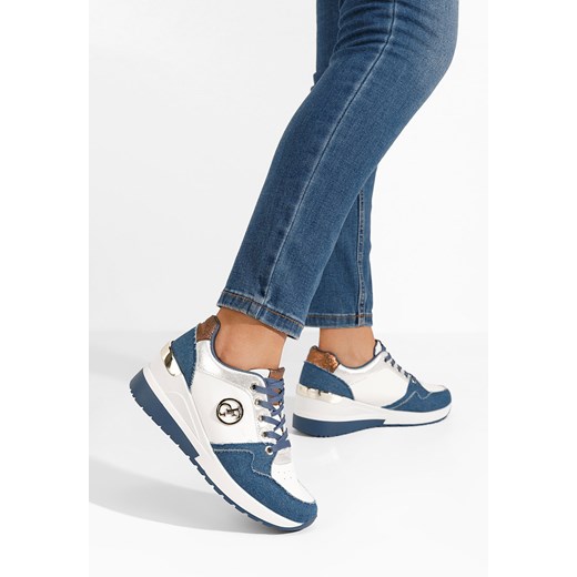 Granatowe sneakersy na koturnie Elmyra ze sklepu Zapatos w kategorii Buty sportowe damskie - zdjęcie 167390686