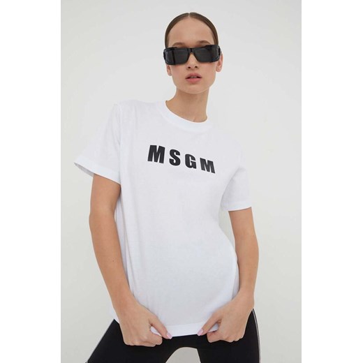 MSGM t-shirt bawełniany damski kolor biały XS ANSWEAR.com
