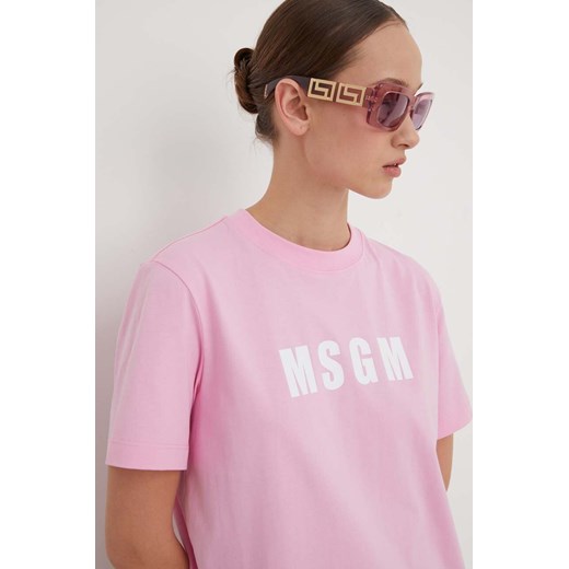 MSGM t-shirt bawełniany damski kolor różowy M ANSWEAR.com