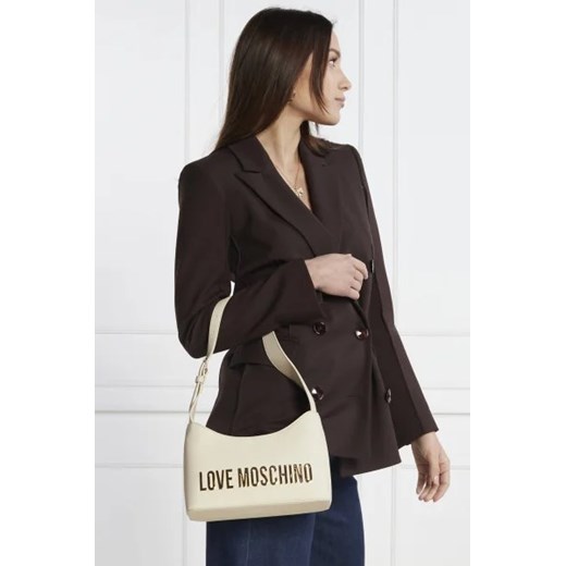 Beżowa listonoszka Love Moschino matowa średniej wielkości 