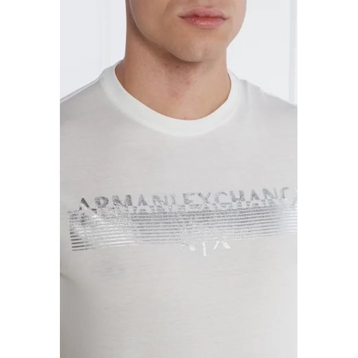 T-shirt męski biały Armani Exchange z krótkim rękawem z bawełny 