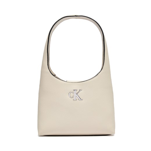 Torebka Calvin Klein Jeans Minimal Monogram Shoulder Bag K60K610843 Écru ze sklepu eobuwie.pl w kategorii Torby Shopper bag - zdjęcie 167405547