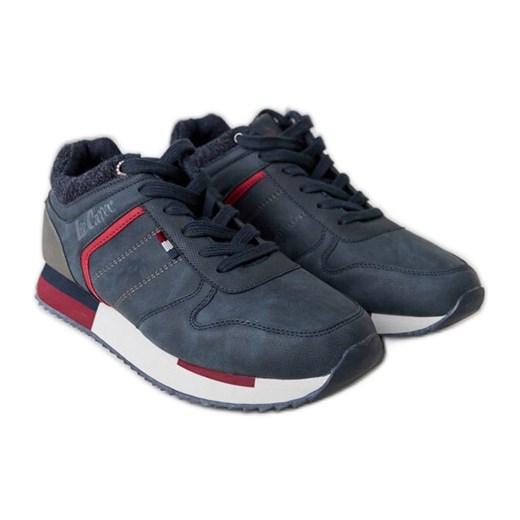 Granatowe sneakersy Lee Cooper LCJ-21-29-0642M niebieskie ze sklepu ButyModne.pl w kategorii Buty sportowe męskie - zdjęcie 167409755