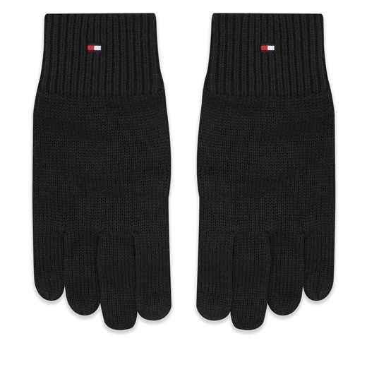 Rękawiczki Męskie Tommy Hilfiger Essential Flag Knitted Gloves AM0AM11048 Black Tommy Hilfiger one size eobuwie.pl okazja