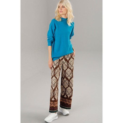 Aniston Spodnie w kolorze ciemnobrązowo-beżowym ze sklepu Limango Polska w kategorii Spodnie damskie - zdjęcie 167413608
