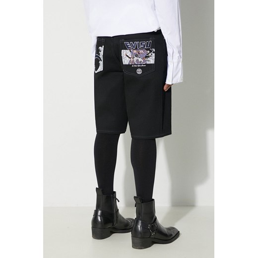 Evisu szorty jeansowe męskie kolor czarny ze sklepu PRM w kategorii Spodenki męskie - zdjęcie 167422319