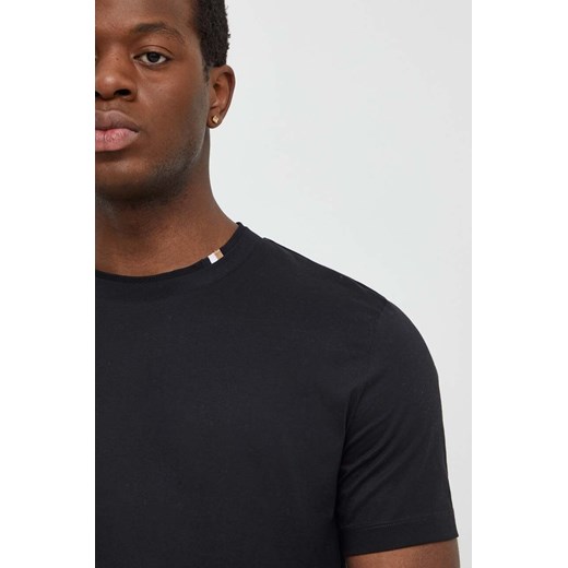 BOSS t-shirt bawełniany męski kolor czarny gładki XL ANSWEAR.com