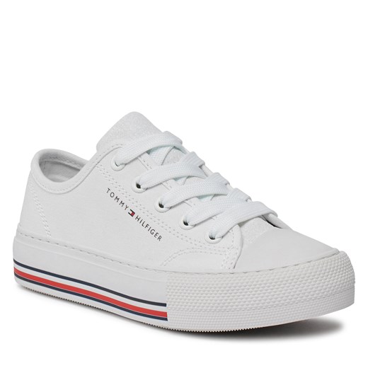 Trampki Tommy Hilfiger Low Cut Lace-Up Sneaker T3A9-33185-1687 M White 100 Tommy Hilfiger 30 eobuwie.pl
