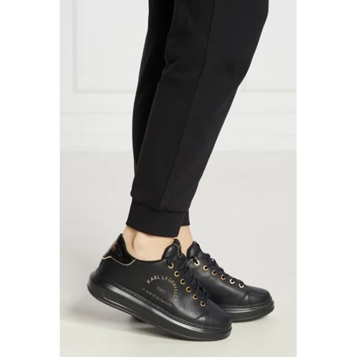 Buty sportowe damskie Karl Lagerfeld sneakersy czarne sznurowane z tworzywa sztucznego 