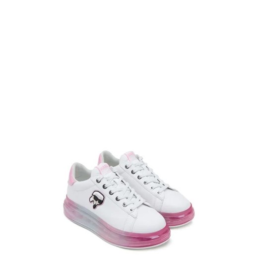 Buty sportowe damskie Karl Lagerfeld sneakersy skórzane białe na platformie wiązane 