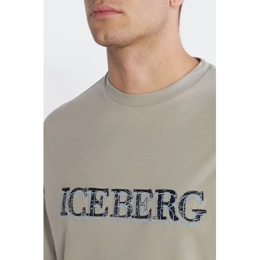 T-shirt męski Iceberg sportowy z krótkim rękawem 