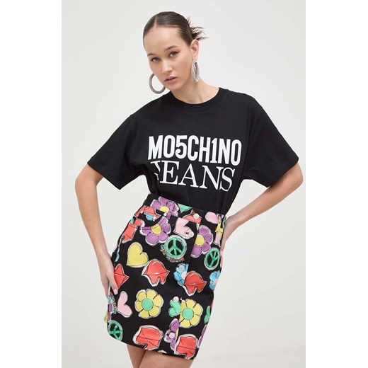 Moschino Jeans spódnica jeansowa kolor czarny mini prosta Moschino Jeans 36 ANSWEAR.com