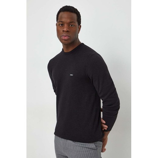Calvin Klein sweter z domieszką jedwabiu kolor czarny lekki ze sklepu ANSWEAR.com w kategorii Swetry męskie - zdjęcie 167440938