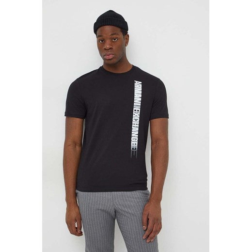 Armani Exchange t-shirt bawełniany męski kolor czarny z nadrukiem 3DZTBD ZJ9TZ ze sklepu ANSWEAR.com w kategorii T-shirty męskie - zdjęcie 167441159
