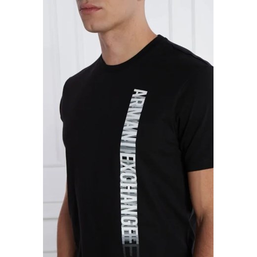 T-shirt męski Armani Exchange czarny na wiosnę w stylu młodzieżowym z krótkim rękawem 