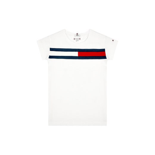 Tommy Hilfiger Sukienka codzienna Flag Jersey KG0KG05159 M Biały Regular Fit Tommy Hilfiger 5 okazja MODIVO