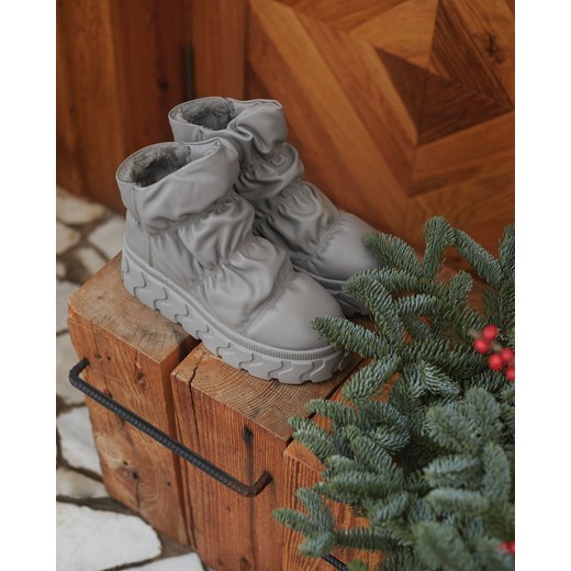 Estro: Szare śniegowce damskie na zimę ocieplane futrem ze sklepu Estro w kategorii Śniegowce damskie - zdjęcie 167456519