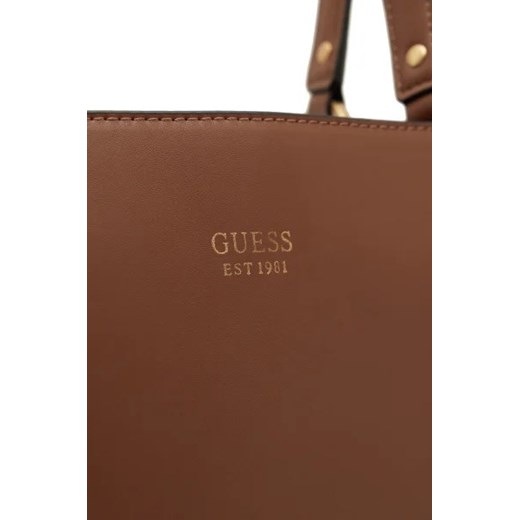 Shopper bag Guess mieszcząca a8 ze skóry ekologicznej bez dodatków 