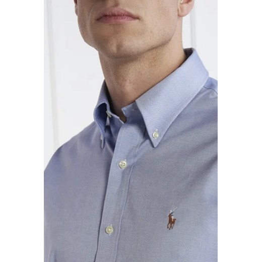 Niebieska koszula męska Polo Ralph Lauren z długim rękawem casualowa