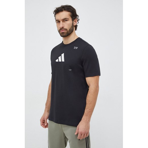 adidas Performance t-shirt treningowy kolor czarny z nadrukiem XL ANSWEAR.com