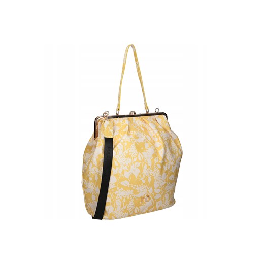 Żółta torebka na ramię w kwiatowy wzór, zapinana na bigiel Nobo One size wyprzedaż NOBOBAGS.COM