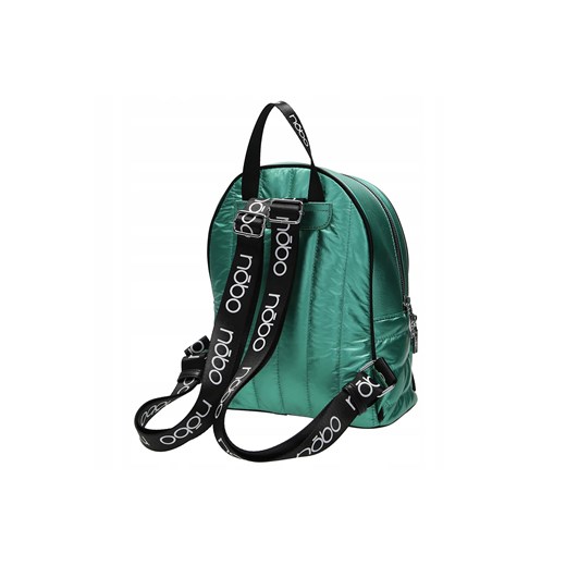 Zielony pikowany plecak Nobo z logowanymi paskami Nobo One size NOBOBAGS.COM okazja