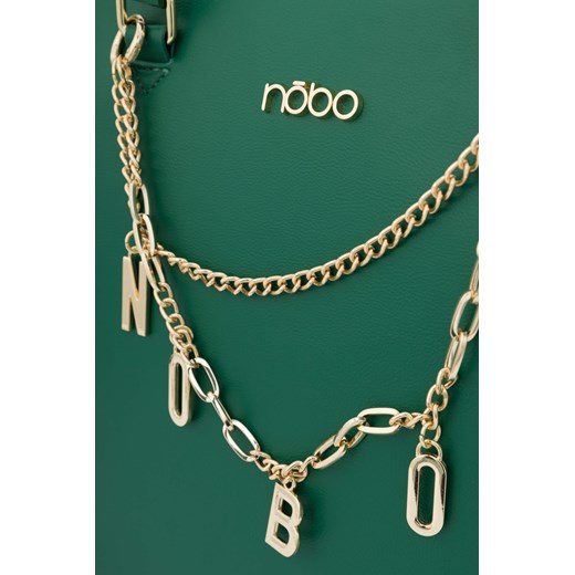 Zielona shopperka Nobo z logowanym łańcuszkiem Nobo One size NOBOBAGS.COM promocja