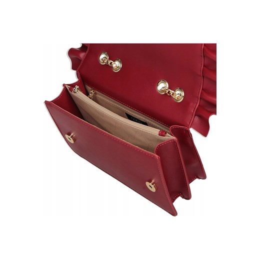 Czerwona torebka wieczorowa z dekoracyjną falbanką Nobo One size okazyjna cena NOBOBAGS.COM