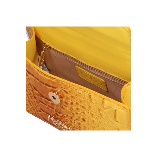 Żółty mini kuferek Nobo z motywem skóry krokodyla Nobo One size okazja NOBOBAGS.COM