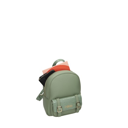 Średni plecak Nobo z detalami croco miętowy Nobo One size wyprzedaż NOBOBAGS.COM