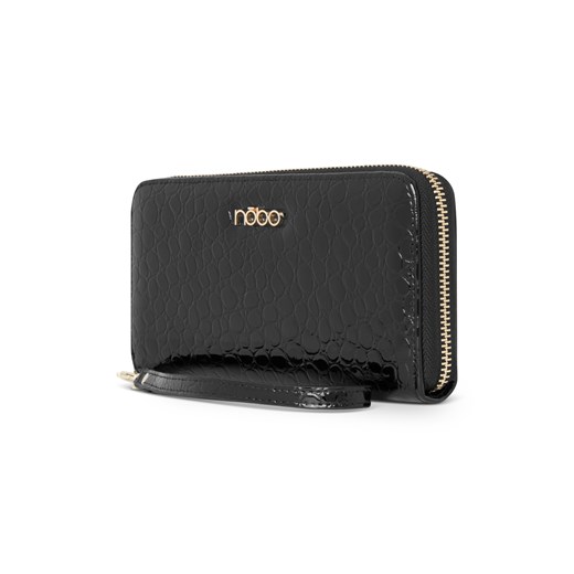 Duży lakierowany portfel Nobo z wyciskiem czarny Nobo One size wyprzedaż NOBOBAGS.COM