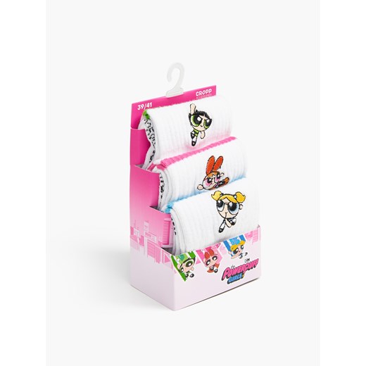 Cropp - 3 pack skarpetek The Powerpuff Girls - biały Cropp 35-38 Cropp