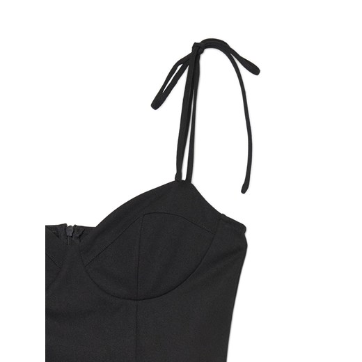 Cropp - Czarna sukienka mini z wiązanymi ramiączkami - czarny Cropp M okazyjna cena Cropp